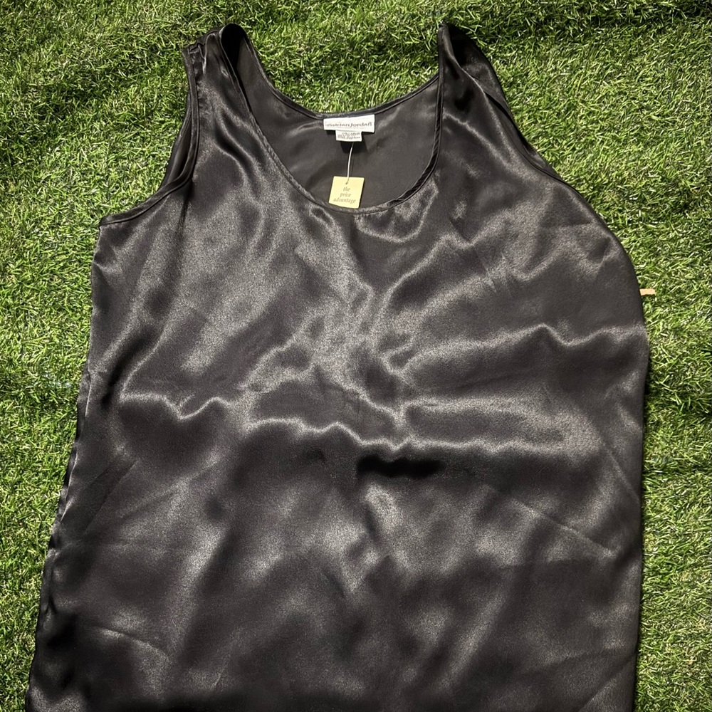 Adrian Jordan Black Satin Top